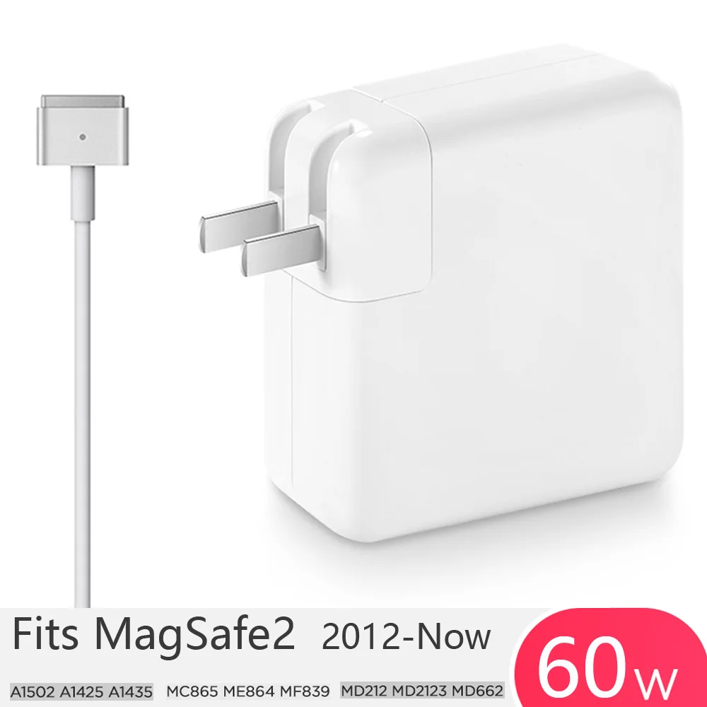 

60W MagSafe2 Model T For Apple Macbook Air 2012-2020 11" 13" Power Adapter Charger A1425 A1435 A1465 A1466 MC865 MD212 MF839 864