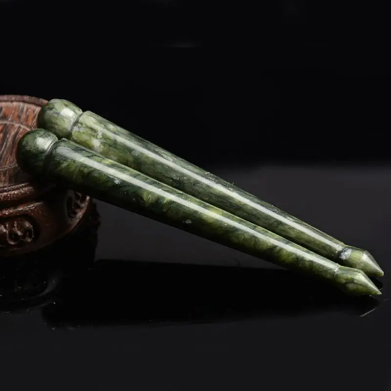 

Natural Jade Stone Acupunture Point Massage Stick Muscle Gua Sha Scraping Tool
