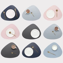 Napperon en cuir vaisselle tampon huile résistant à l'eau isolation thermique antidérapant Tablemat caboteur ensemble pour cuisine lavable tampons de tasse