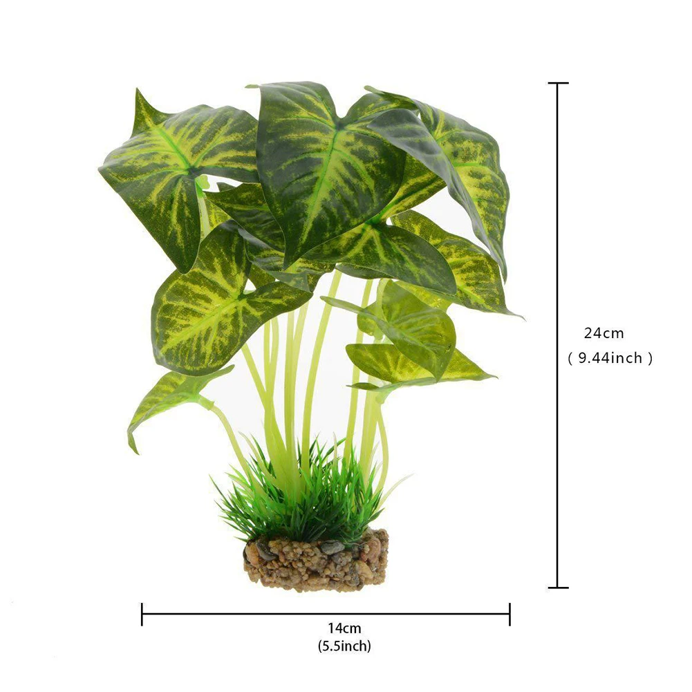 Aquarium Fish Tank Simulation Landscaping Flower Leaf Plant Ornament Decoration