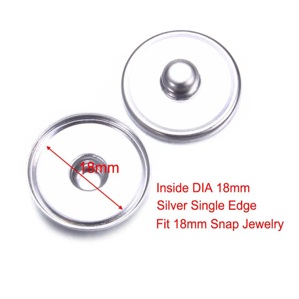 12pcs/lot Basical DIY Snap Button 12mm/18mm Interchangeable Snaps Button Base Charm For Snap Bracelets Necklaces Jewelry Making 