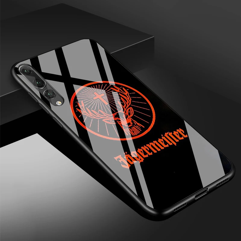 Jagermeister logo Tempered Glass Phone Case For Huawei P20 P30 P40  P40 Lite Pro Psmart Mate 20 30 Cover Shell waterproof case for huawei Cases For Huawei