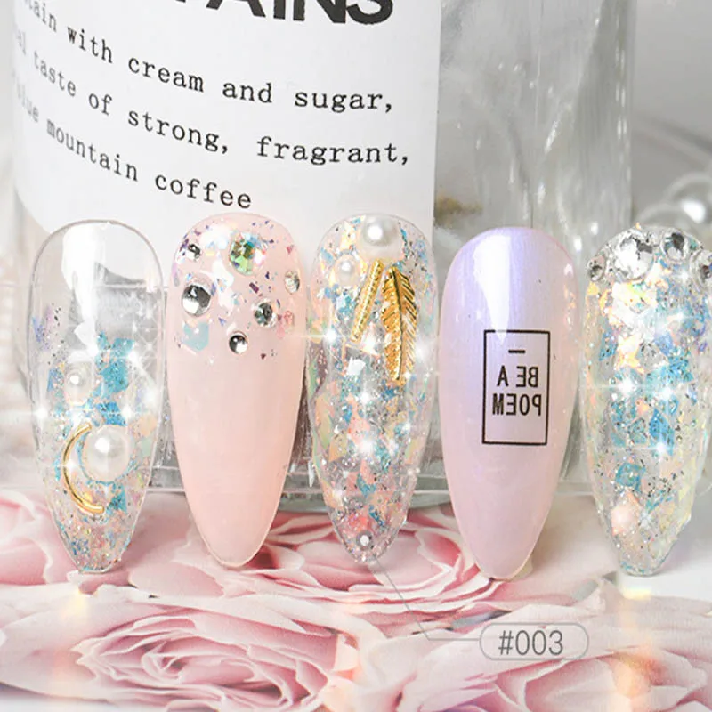 

12 Colors Glitter Adhesive gel nail polish tips Glitter Sequins UV Soak Off Long Lasting Gel Polish Nail Art Varnish DL