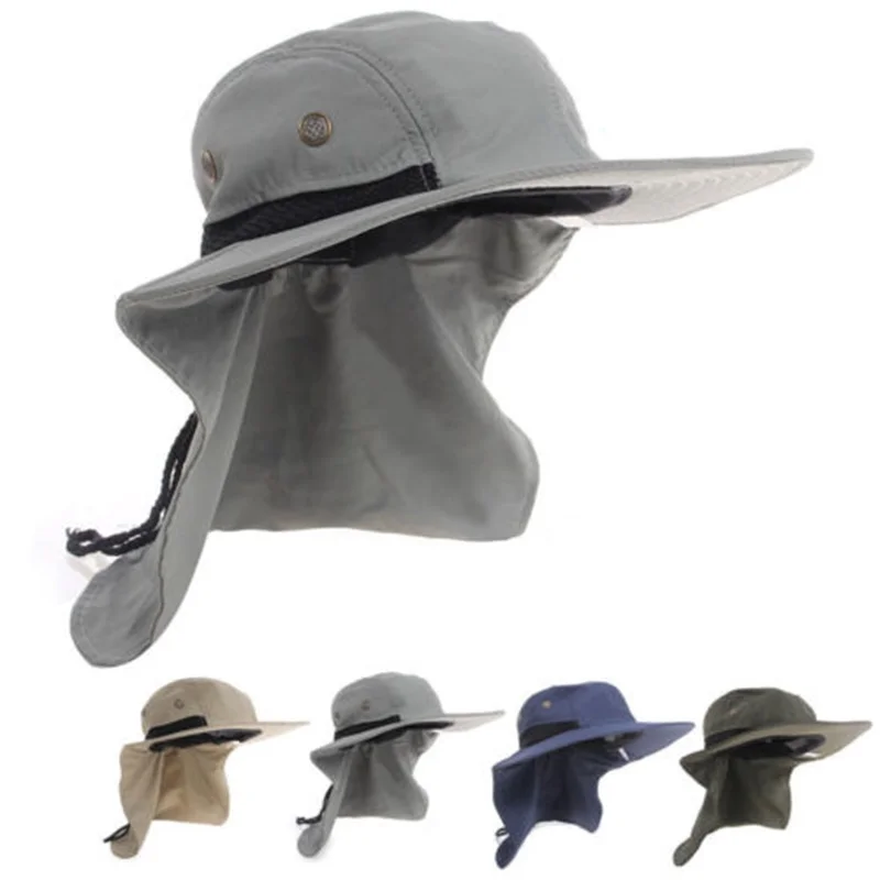 Outdoor Fishing Camping Hunting Sun Hat Hiking Cap Visor Hat Protection Neck Cover Sun Protect Caps for Men Women