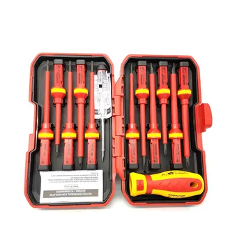 

DIDIHOU 13 Pcs VDE Insulated Screwdriver Set CR-V Voltage 1000V Magnetic Phillips Slotted Torx Screwdriver Durable Hand Tools