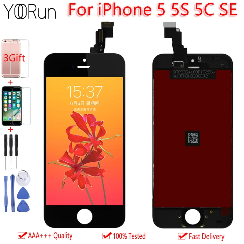 

4.0" Display For iPhone 5 5S 5C SE LCD Touch Screen Original Quality Digitizer Assembly With 3 GIFT For iPhone SE A1723 Display