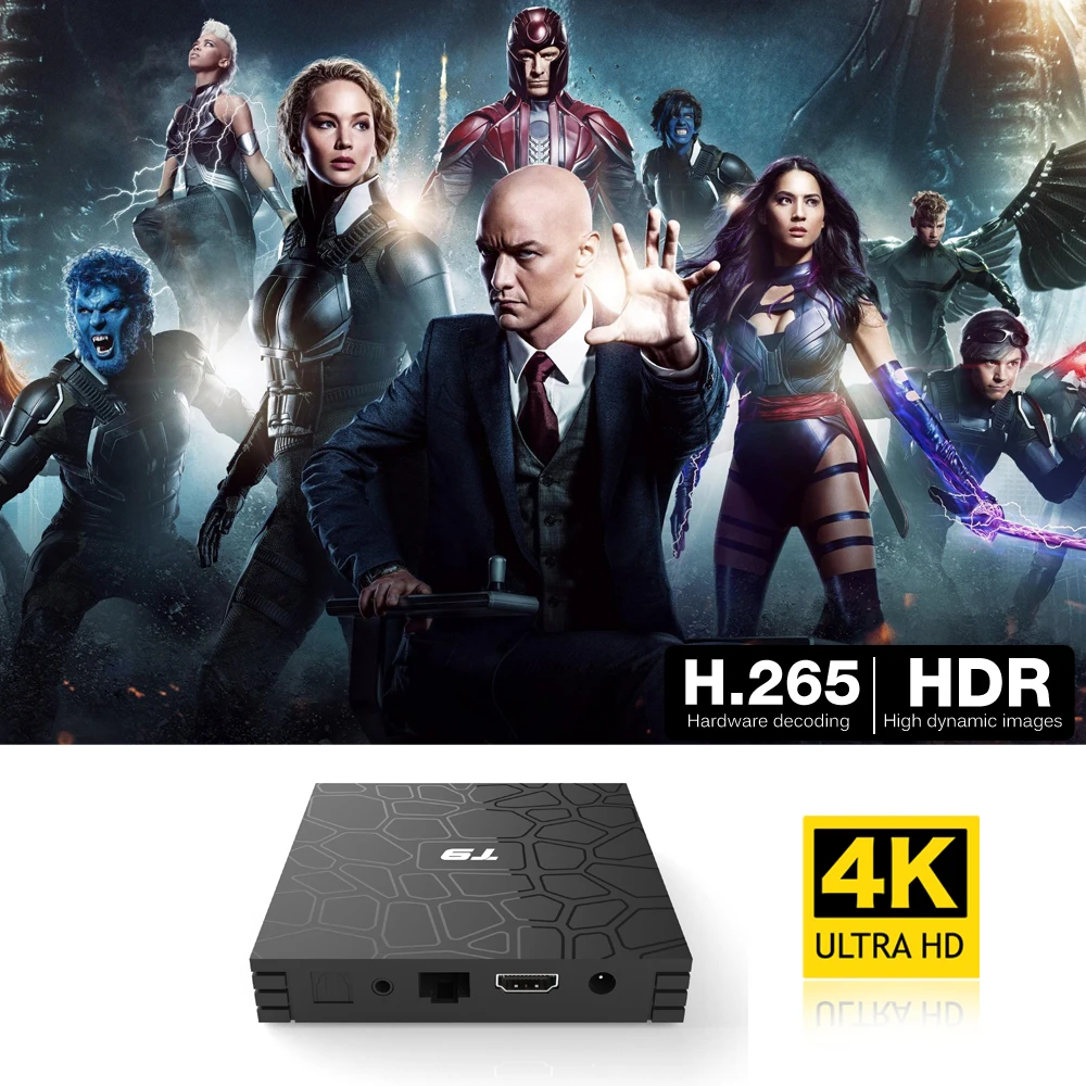 T9 Android tv BOX Android 9,0 4 ГБ 32 ГБ 64 Гб Rockchip RK3318 H.265 4K USB 3,0 2,4G/5G WiFi Bluetooth 4,1 Smart tv box медиа