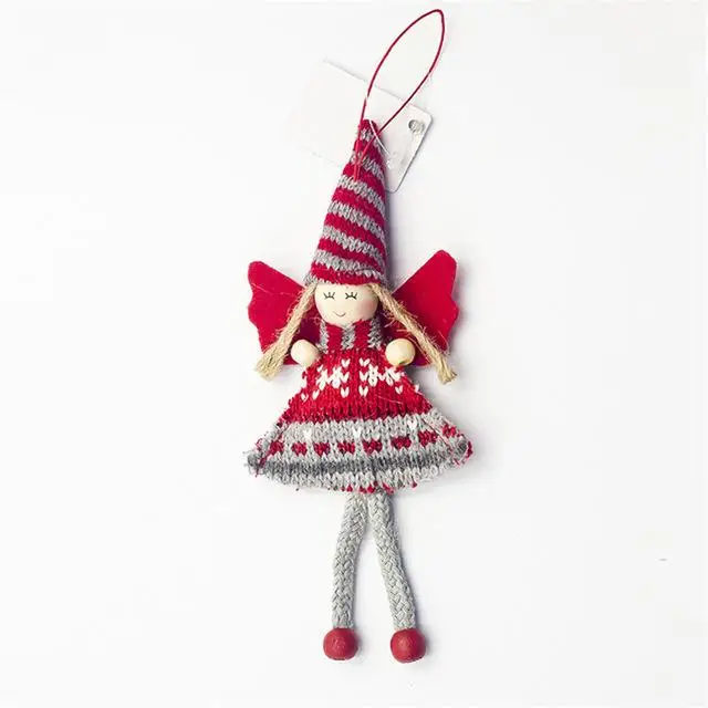 Новогодние рождественские украшения Xmas Ткань Ангел подвеска для девочки шерсть DIY рождественская елка гардероб украшение маленький кулон FZ110 - Цвет: C