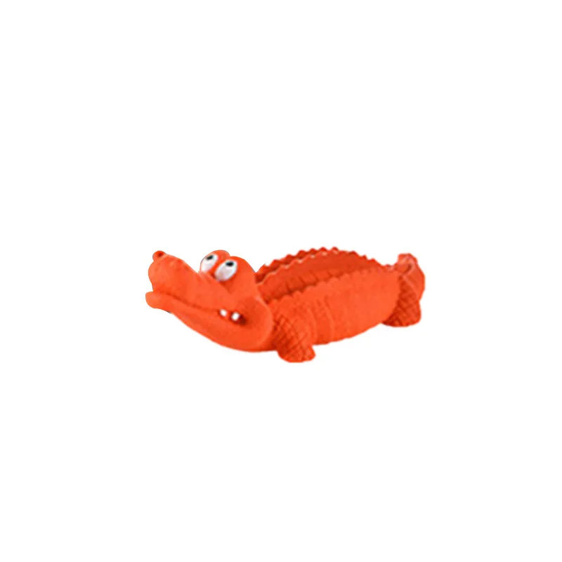 orange-b HEYPET игрушки для собак милая собака кошка плюшевая Резина забавный Крокодил, динозавр долговечность жевательная игрушка для прорезывания зубов подходит для всех домашних животных - Цвет: orange-b