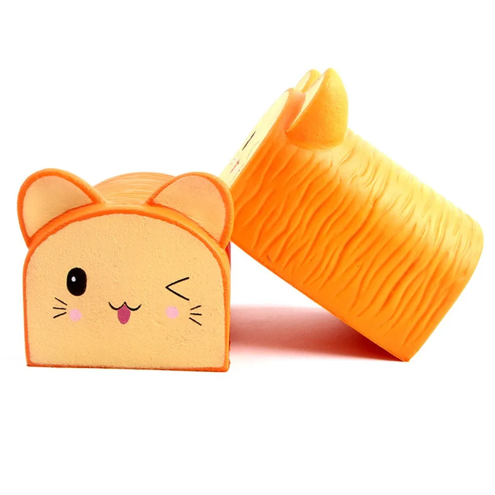 Jumbo Toast Cat мягкое кукла медленно поднимающаяся игрушка Гладкий мухообразный мультфильм хлеб ароматизированный Изысканный детский подарок Прямая поставка