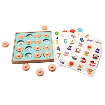 

Kids Wooden 3D Puzzle Memory Match Chess Baby Early Educational Toys for Children Thinking Training Family Party Casual Game