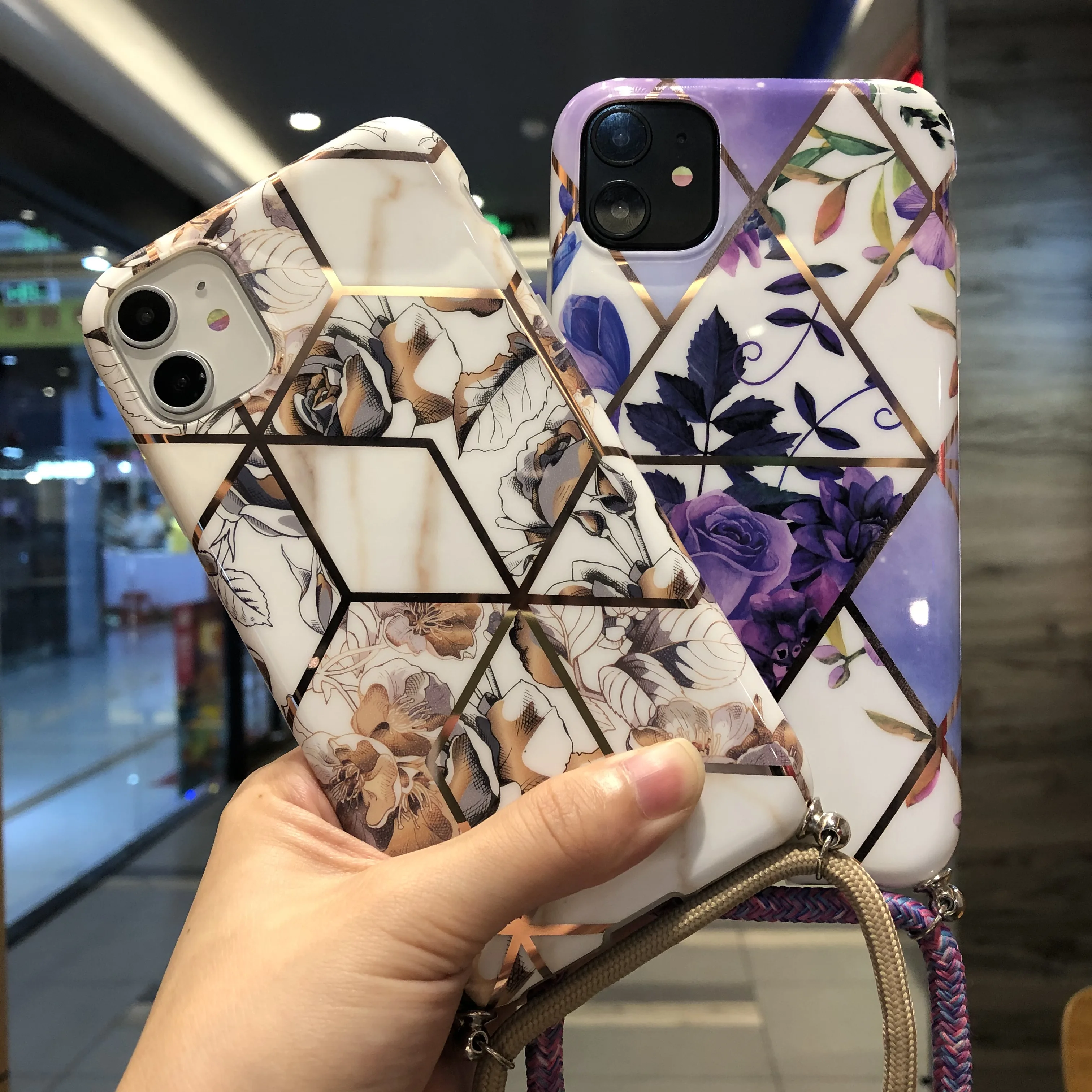 Чехол с геометрическим покрытием для iPhone 11 X Xs max XR 7 8 6 6s se2020 чехол ремешком через