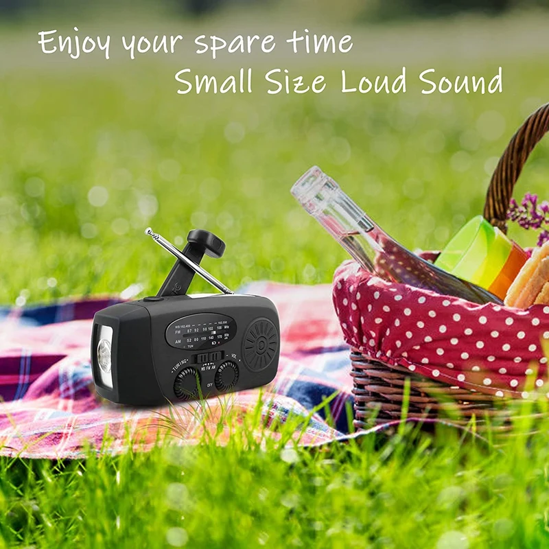 Аварийное солнечное ручное радио портативный автономный AM/FM/NOAA погода