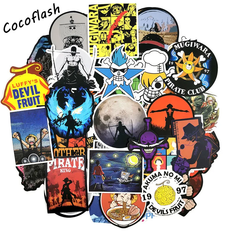 100pcs/set Anime ONE PIECE Luffy Stickers For Car Laptop PVC Backpack Home Decal Pad Bicycle PS4 Waterproof Decal