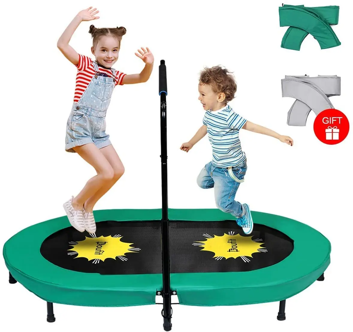 Meander lippen Vooruitgang Doufit Indoor Exercise Trampoline Outdoor Double Jumping Bed Rebounder  Fitness Trampoline with Adjustable Handle for Kids Adult - AliExpress