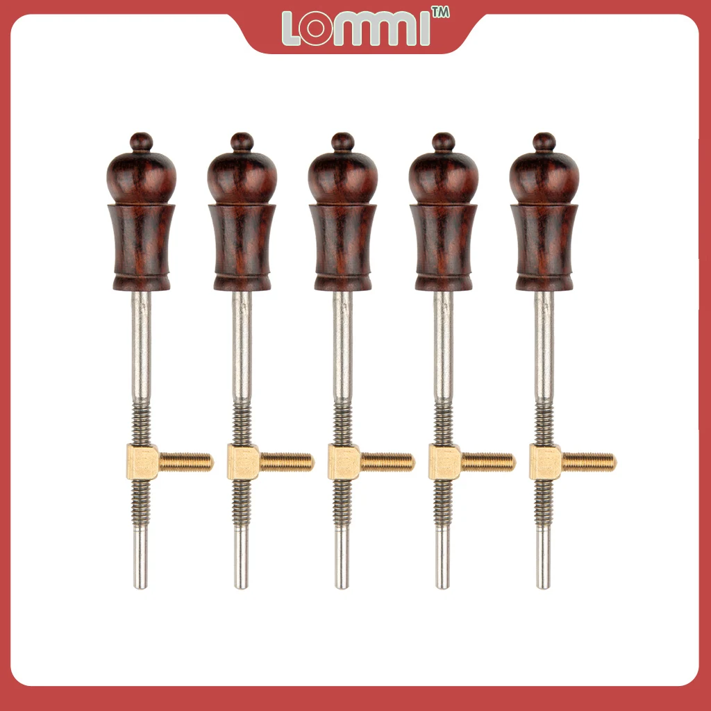 

LOMMI 5PCS 4/4 3/4 1/2 1/4 1/8 Violin Bow Frog Screw Tip Endpin Eyelet Baroque Violin Snakewood Screw Eyelets Bow Luthier Maker