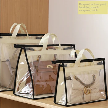 

For Door Wall For Lady Dust-proof Purse Big Hanging Handbag Tote Bag Organizer Rack Bag for Wardrobe Closet Transparent Storage