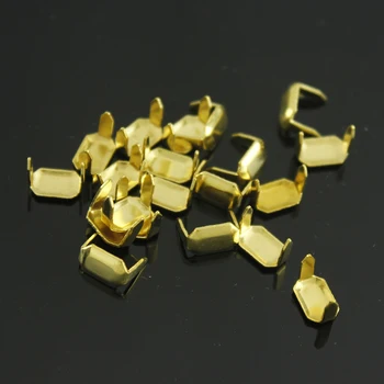 

20 Pcs Brass Leather Staples Two Prong for Belt Loops Keeper Connect Craft Fastener Hardware Accessories