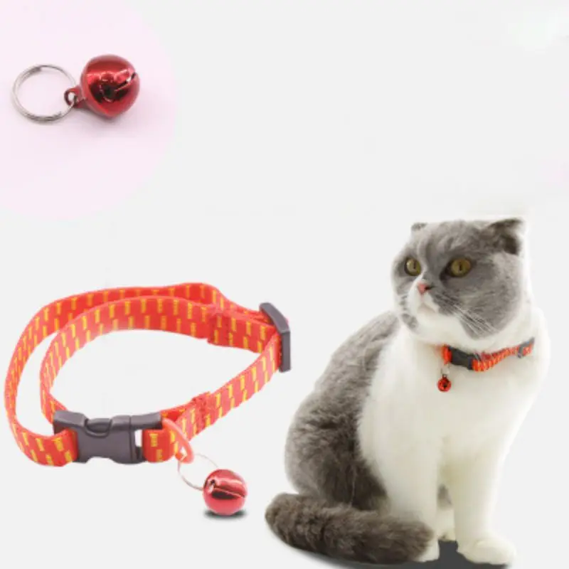 3-In-1 Cat Adjustable Flea Collar With Bell Orange Anti-mosquito Anti-lice Neck Strap Pet Accessories For Kitten Collier Chat