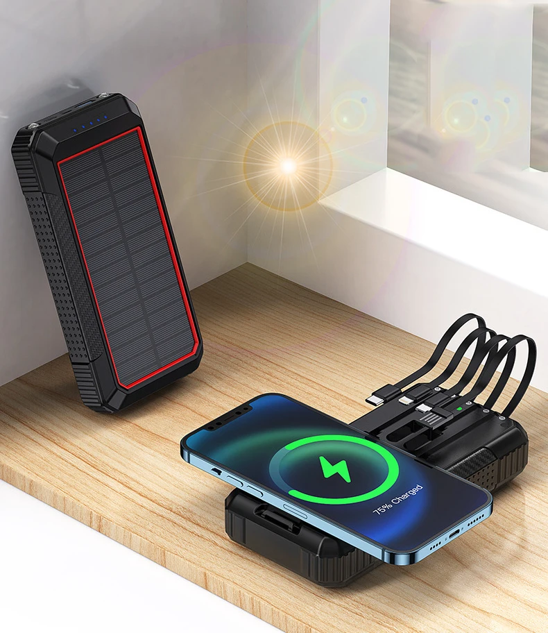 15W Fast Qi Wireless Charger Solar Power Bank 30000mAh PD 40W Fast Charging Powerbank for iPhone 12 Pro Huawei Xiaomi Poverbank best wireless power bank