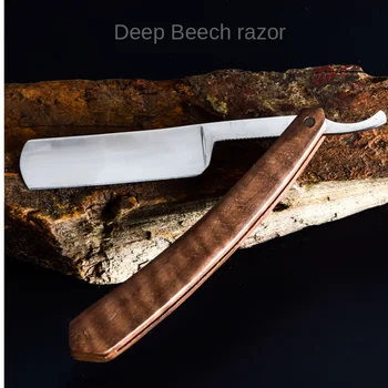 

Squat Wooden Handle Traditional Vintage Razor Manual Razor Manual Shaving Sharp Thin Blade Christmas Gifts G1125