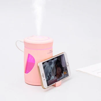 

220ml Mini 5-in-1 Humidifier Built-in USB Holder 7 Color Night Light Diffuser-Air Purifier Ultrasonic Air Humidifier for Home