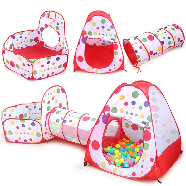 3 In 1 Children Ball Pool Baby Ballon Playpen Portable Kids Tent Ball Pit Crawling Tunnel Kid Playground Yard Rooom Pool Gift 5