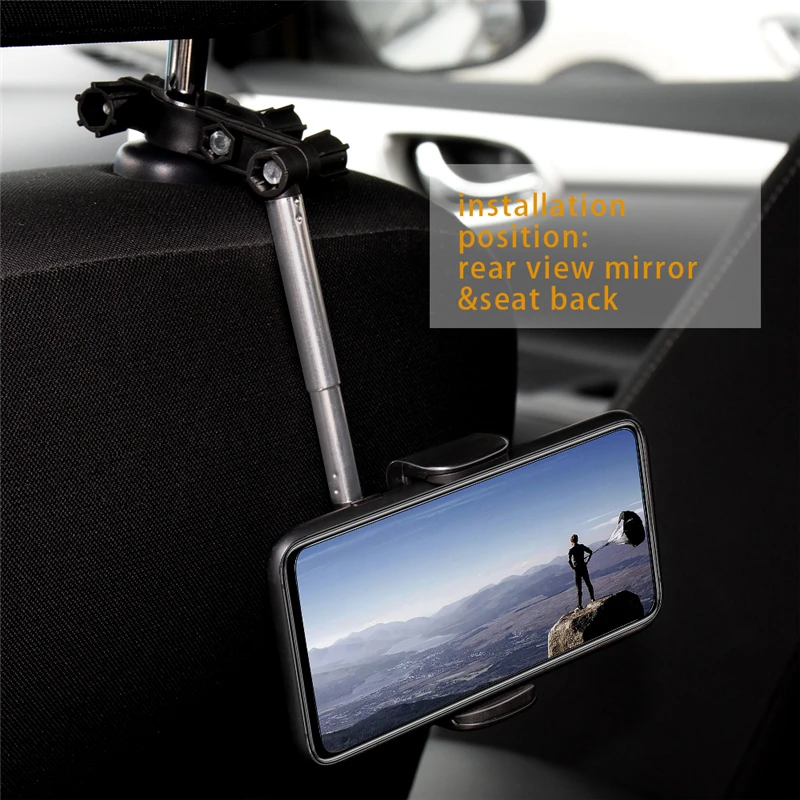 2022 New Car Rearview Mirror Mount Phone Holder For iPhone 12 GPS Seat Smartphone Car Phone Holder Stand Adjustable Support