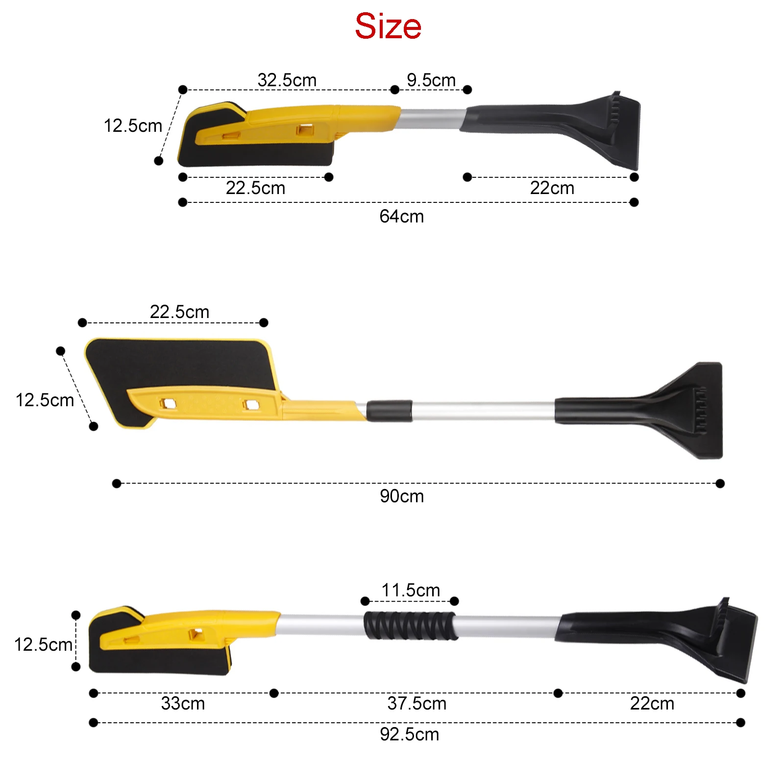 Car EVA Snow Shovel Multifunctional Snow Shovel Long Rod Deicing Ice Sweep Tool Removal Brush Winter