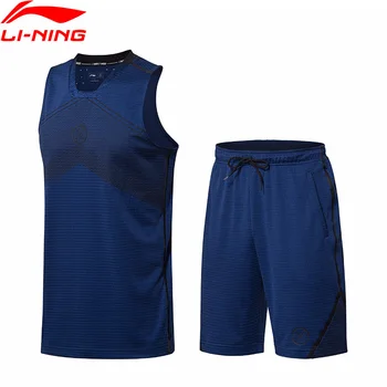 

(Break Code)Li-Ning Men Wade Basketball Suits 100% Polyester Slim Fit LiNing li ning Sports T-shirt Shorts Sets AATN001 MSY171