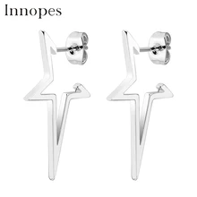 Innopes корейский Креативный дизайн золотые звезды серьги Индивидуальность геометрические неправильные круг квадратная серьга для женщин мужчин