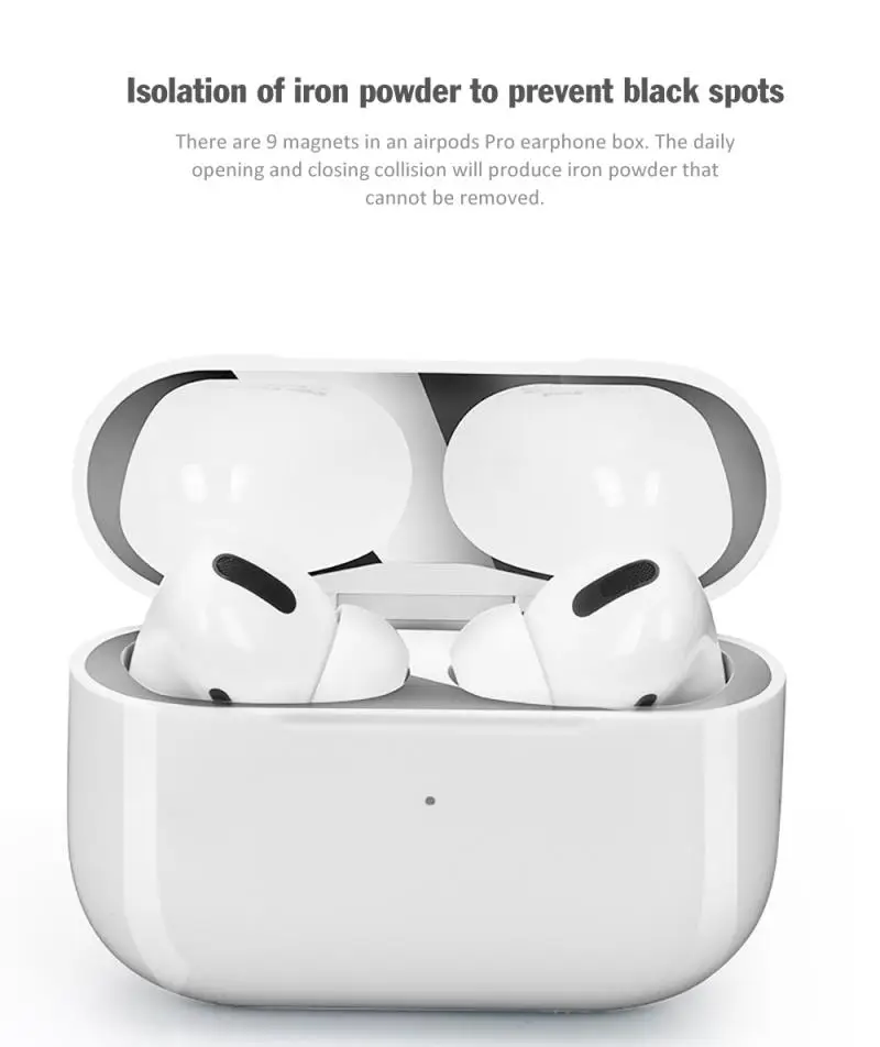 Чехол для Airpods PRO металлическое покрытие Пылезащитная Внутренняя крышка патч металлический пылезащитный стикер аксессуары