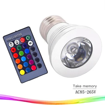

RGB 3w Colorful Spotlight Led Spot Light Mini Spot Light Remote Control Lamp Cup Portable LED Light Energy Saving Home Lighting