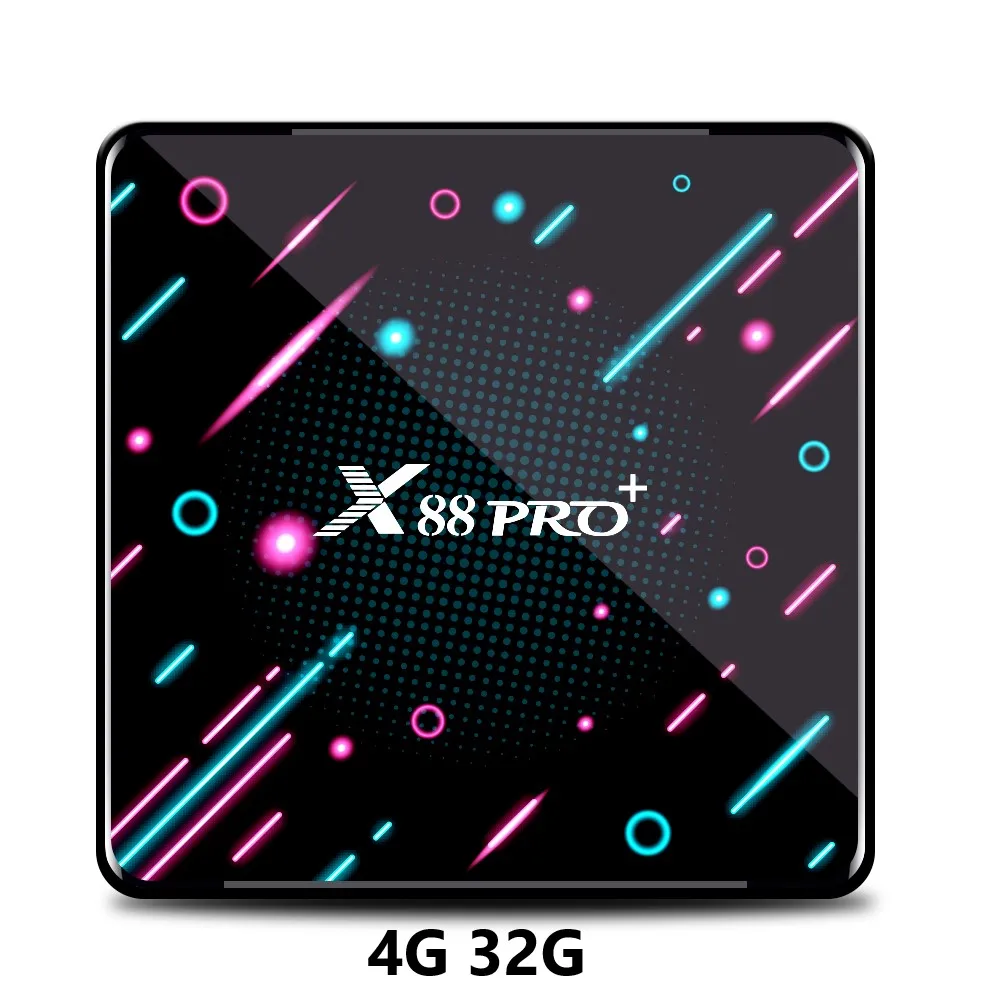 X88 PRO plus Android 9,0 Восьмиядерный ТВ приставка RK3368 4G 64G 128GB BT4.0 4K Google Play Youtube высокопроизводительный процессор ТВ приставка X88 pro - Цвет: Black 4G32G