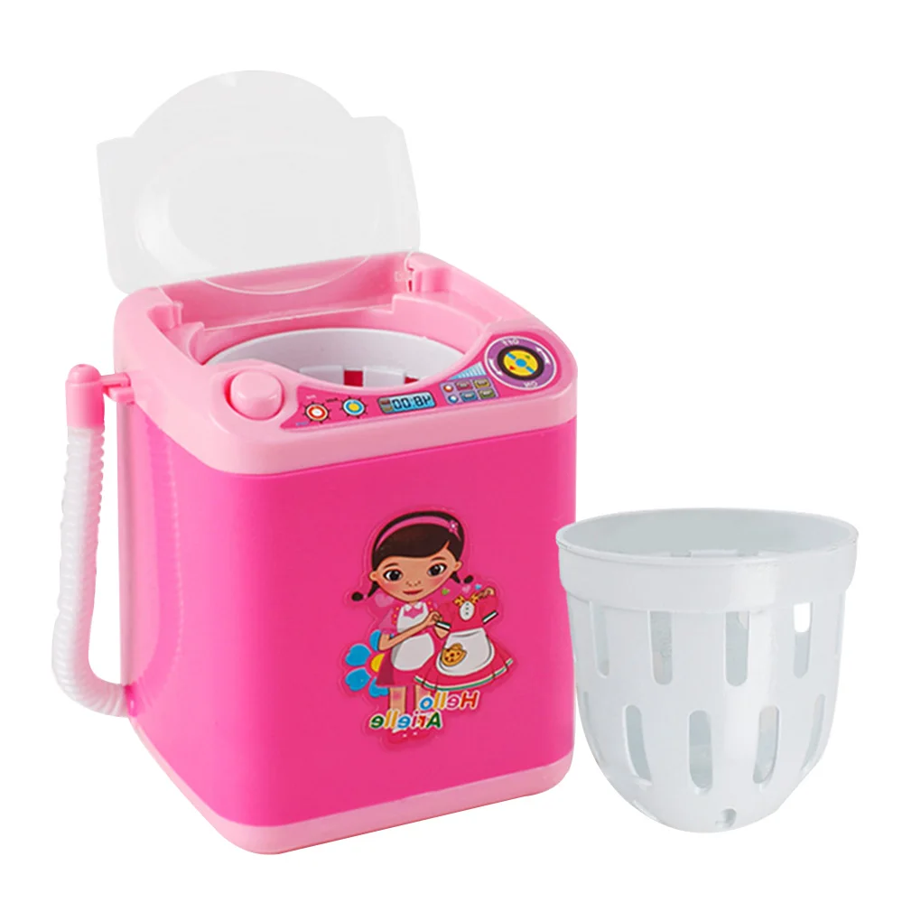 Mini Multifunction Kids Washing Machine Toy Beauty Sponge Brushes Washer Pretend Play Toys 5