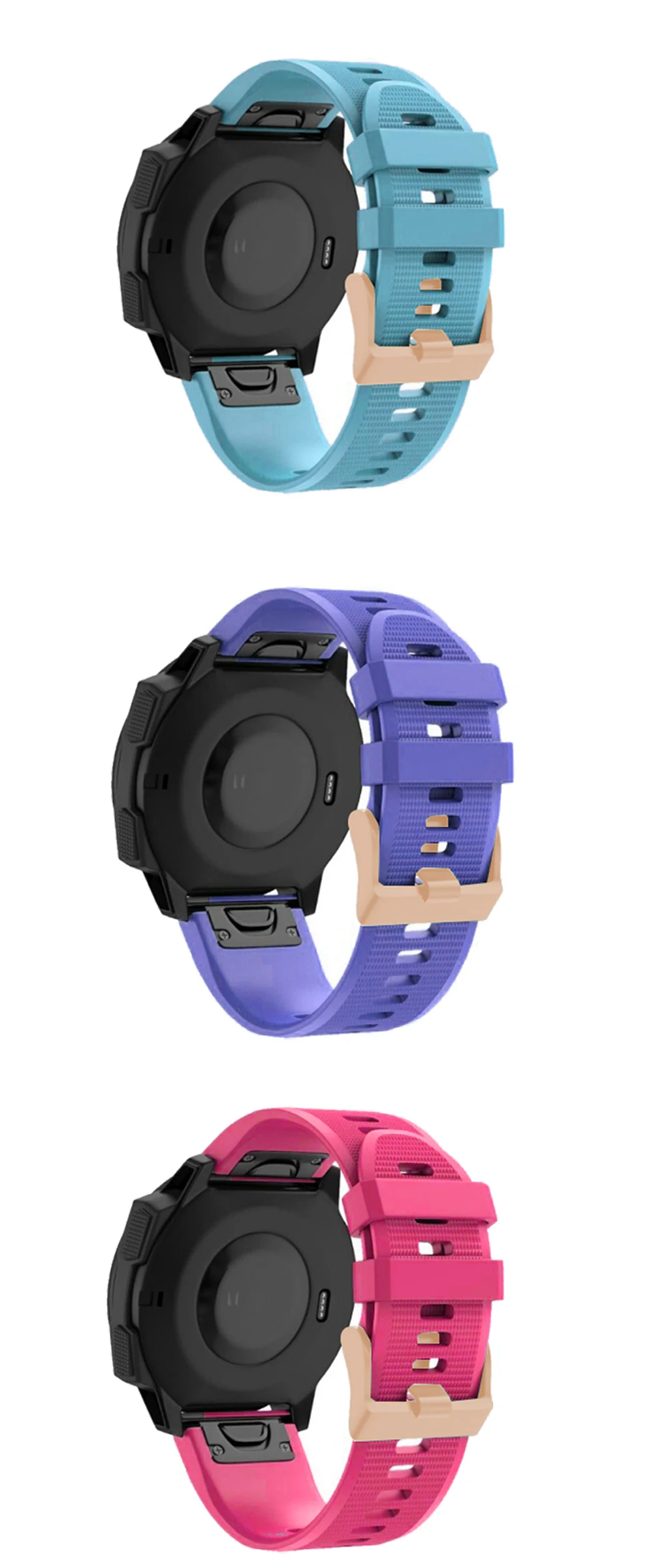 20mm Smart Watch Band Straps For Garmin Fenix 7S/5S Plus/6S/6S Pro Quick Release Strap Silicone Bracelet Rose gold Accessories