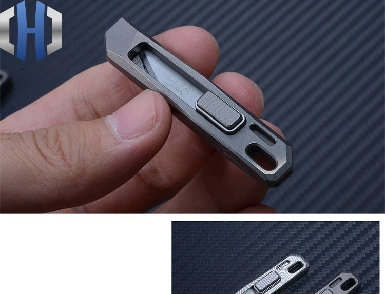 Titanium Alloy/Damascus Mini Knife EDC Multifunction Portable Keychain