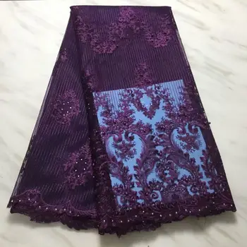 

High quality nigerian swiss voile net lace fo African tulle mesh lace fabric 2020 Gold France cord lace for party wedding dress