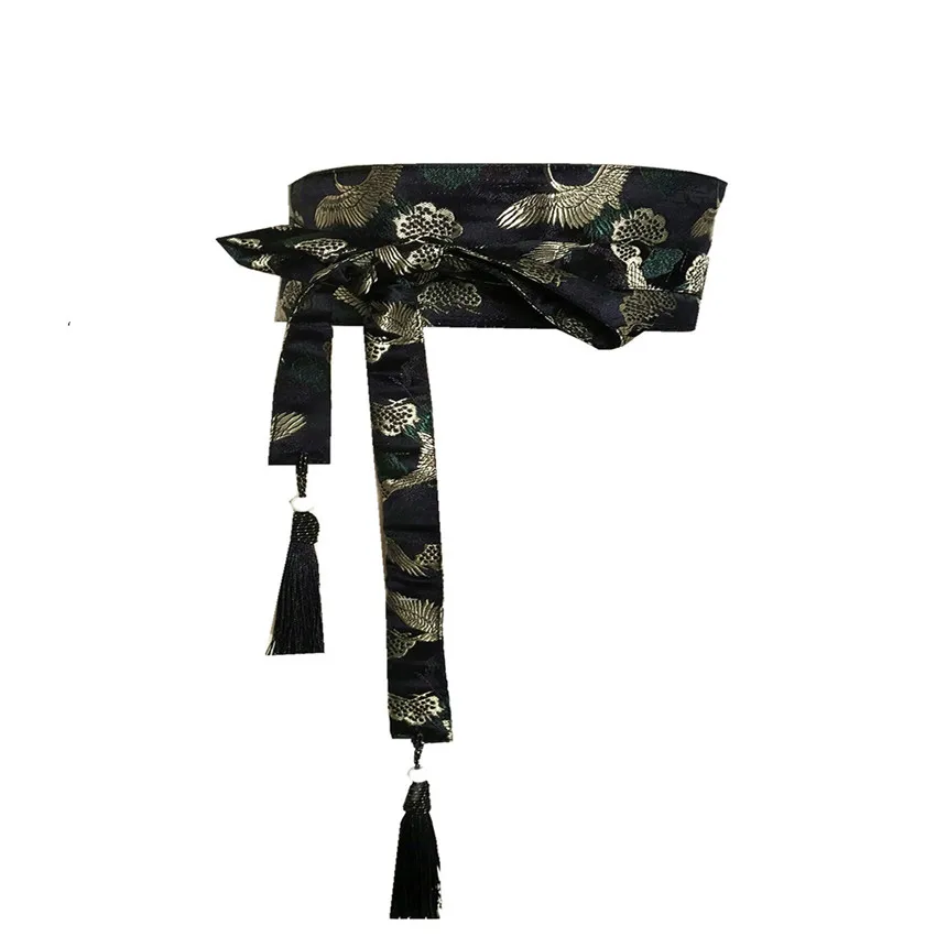 Japanese Embroidery Vintage Style Woman Kimono Belt Elastic Waist