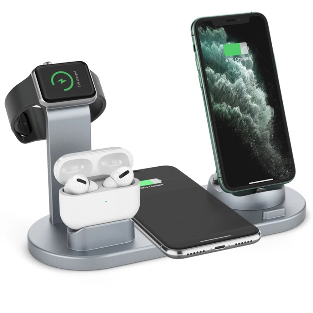 4 в 1 беспроводная зарядная станция для iPhone 11 Pro X XS XR Max 10 Вт Быстрая зарядка AirPods 2 3