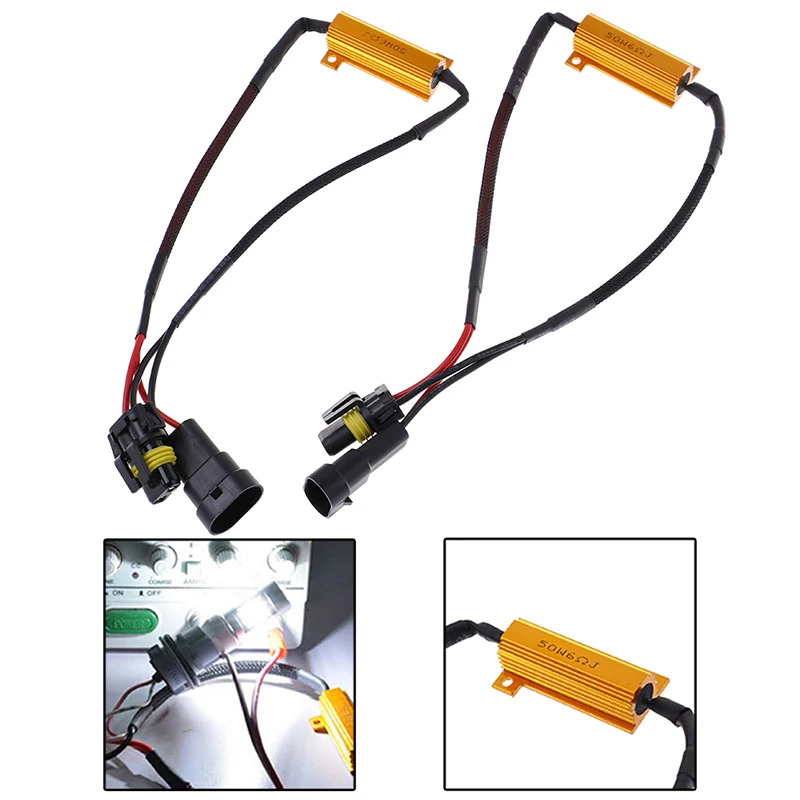 

2Pcs/lot 50W H7/9005/9006 Car Load Resistor Error Canceller LED Decoder Canbus Free Wiring Canceller Decoder Light