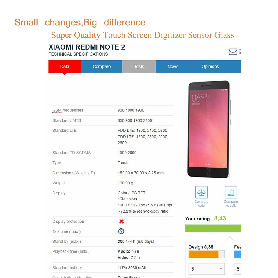 10 шт./лот для Xiaomi Redmi Note 2 Note 3 сенсорный экран дигитайзер Сенсорная панель сенсор переднее внешнее стекло Note2 сенсорный экран