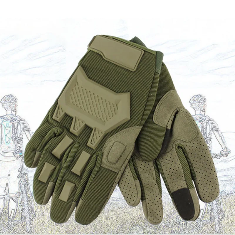 Мужские спортивные перчатки на полный палец, перчатки с сенсорным экраном для улицы, тактические перчатки, военные, для страйкбола, для стрельбы, охоты, жесткие перчатки на концах пальцев - Цвет: G