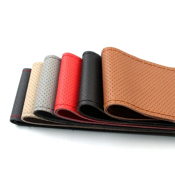 

Hand-stitched Super Fiber Leather Car Steering Wheel Cover High-quality Professional Durable Breathable Steering Wheel Cover HOT