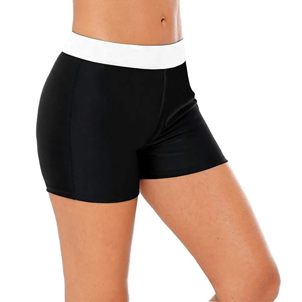 High Waist Conservative Boxer Shorts Women Bikini Bottoms Swim Briefs Elasticity Beach Shorts Stretch Shorts breathable  #2 (7)