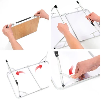 

Folding Desk Outdoor Camping Hiking Travel Bamboo Table Portable Picnic Barbecue Furniture Bed Computer Desk With Storage Bag