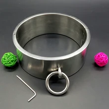  Metal Heavy High Collar Slave Bondage Stainless Steel Dog Collar Adults Games 3 Size Man/women Hard Sex Toys Bdsm Neck Sex Tool. 