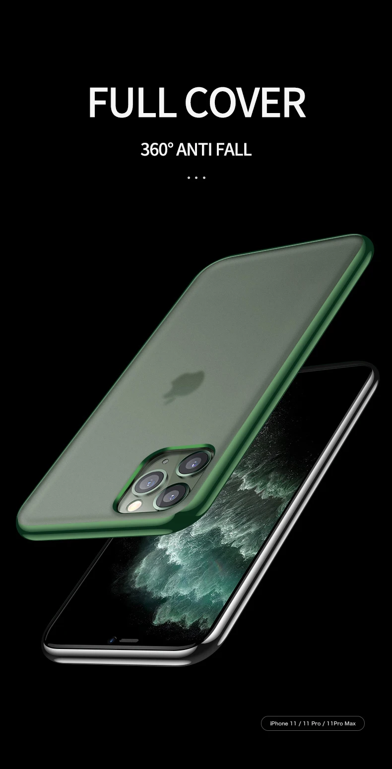 Роскошные Матовые чехлы с оправой для iPhone 11 Pro XS Max X XR 6 6S 7 8 Plus, тонкий прозрачный противоударный чехол для iPhone11, силиконовый чехол