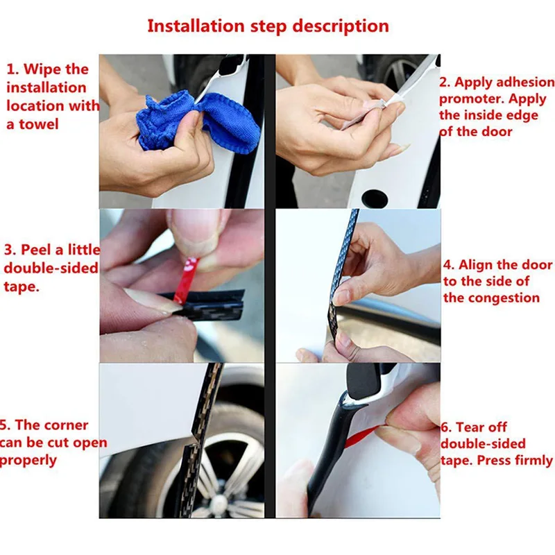 

Car Door Edge Guard Waterproof Trim Molding Seal Strip Protector Tape Black 5M