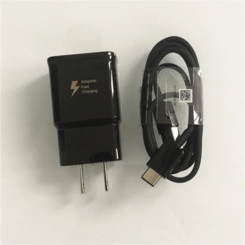 US and Cable Black Samsung 9V1. 67A USB Адаптивное быстрое зарядное устройство Быстрая Зарядка адаптер type C кабель для Galaxy S10 S10E S9 S8 Plus Note 7 8 9 A8 A5 A7 - Тип штекера: US and Cable Black